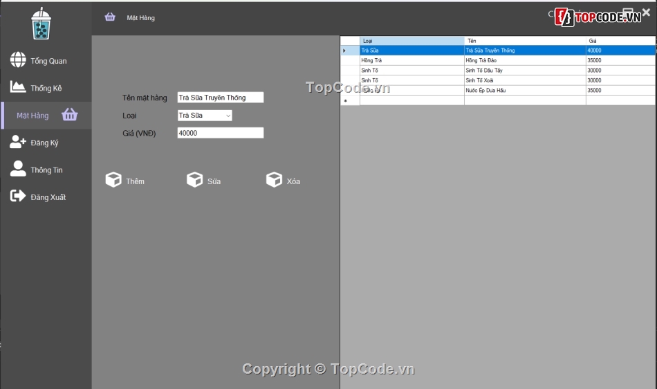 quán trà sữa,winfom c#,trà sữa